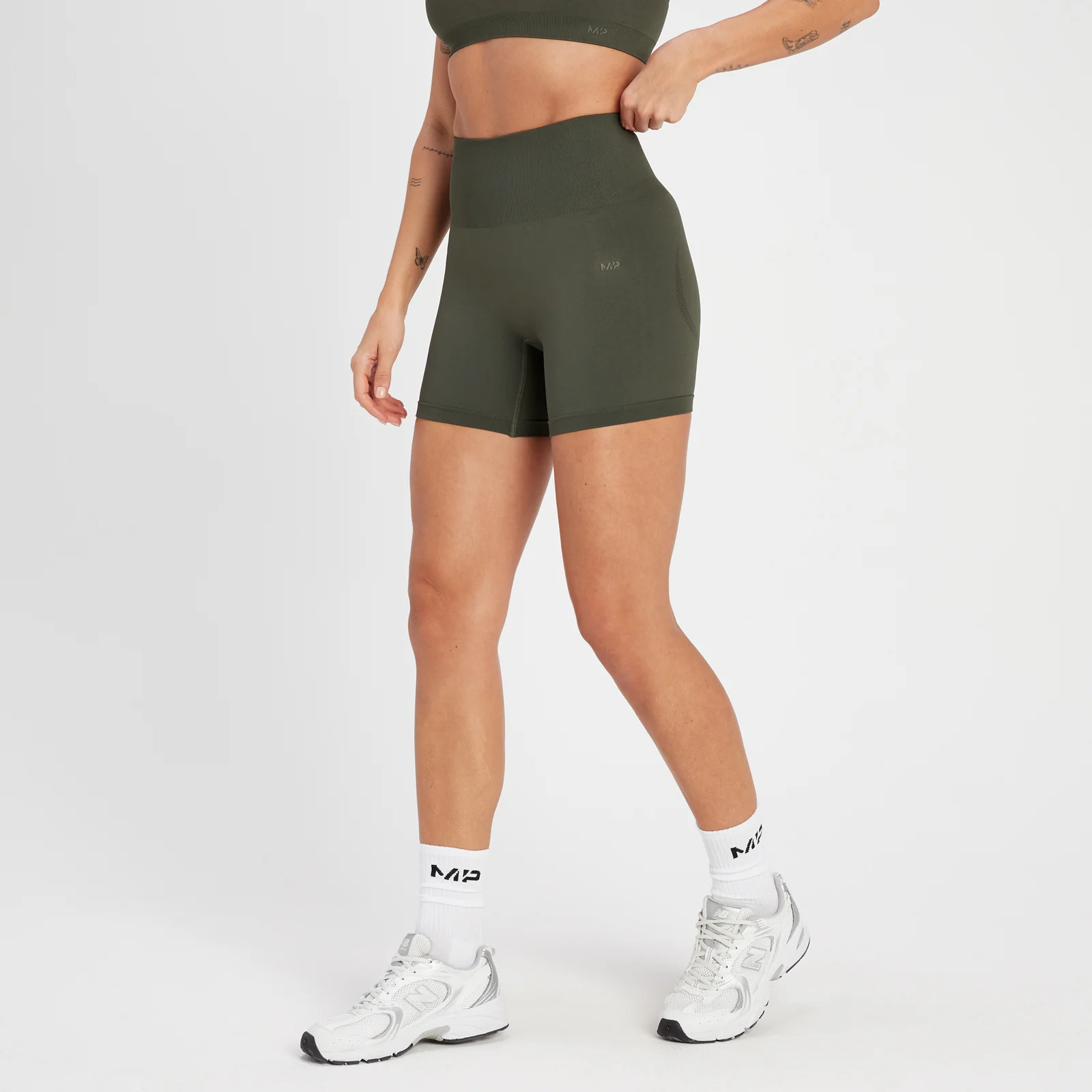 MP Rest Day naadloze bootyshort voor dames - Taupe-groen - XS Afbeelding 1