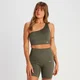 MP Women's Tempo Rib Seamless Asymetric Bra - Taupe Green