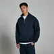 MP Lifestyle stevige trui met kwartrits voor heren - Donkermarineblauw