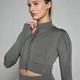 MP Tempo Ultra Geometric naadloos gecropt jack voor dames - Koolstofgrijs