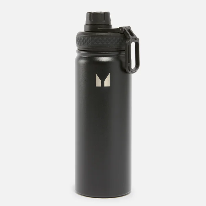 Medium metalen waterfles - Zwart