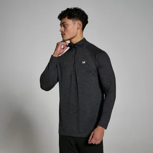 MP Performance shirt met kwartrits voor heren - Gemêleerd zwart - Size L