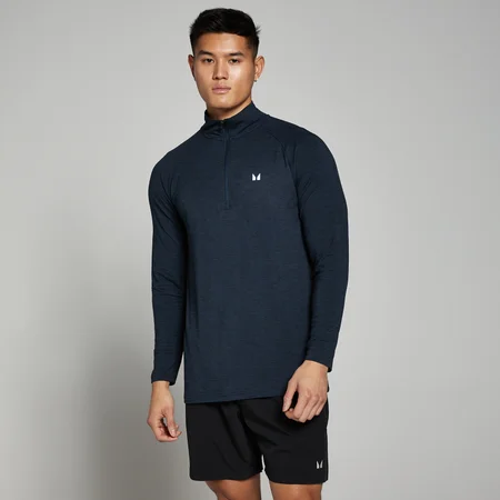MP Performance shirt met kwartrits voor heren - Gemêleerd marineblauw
