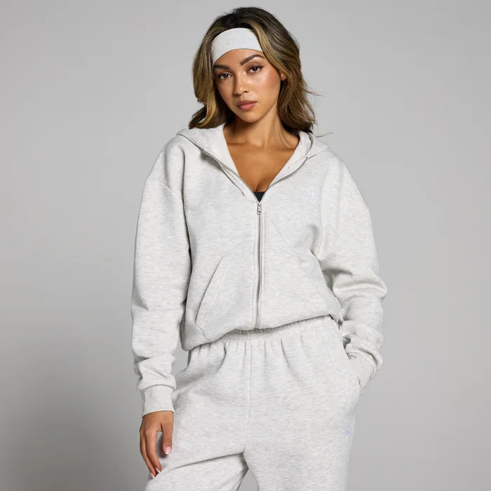 MP Basics oversized hoodie met rits voor dames - Gemêleerd lichtgrijs