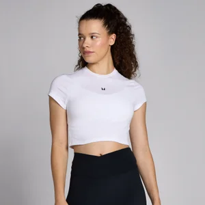 MP Basics croptop met nauwsluitende pasvorm en korte mouwen voor dames - Wit - Size XL