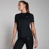 Een zwarte MP dames trainingsshirt met korte mouwen, met een klein wit logo.