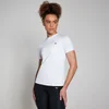 Een witte MP dames training t-shirt met korte mouwen en een klein logo.
