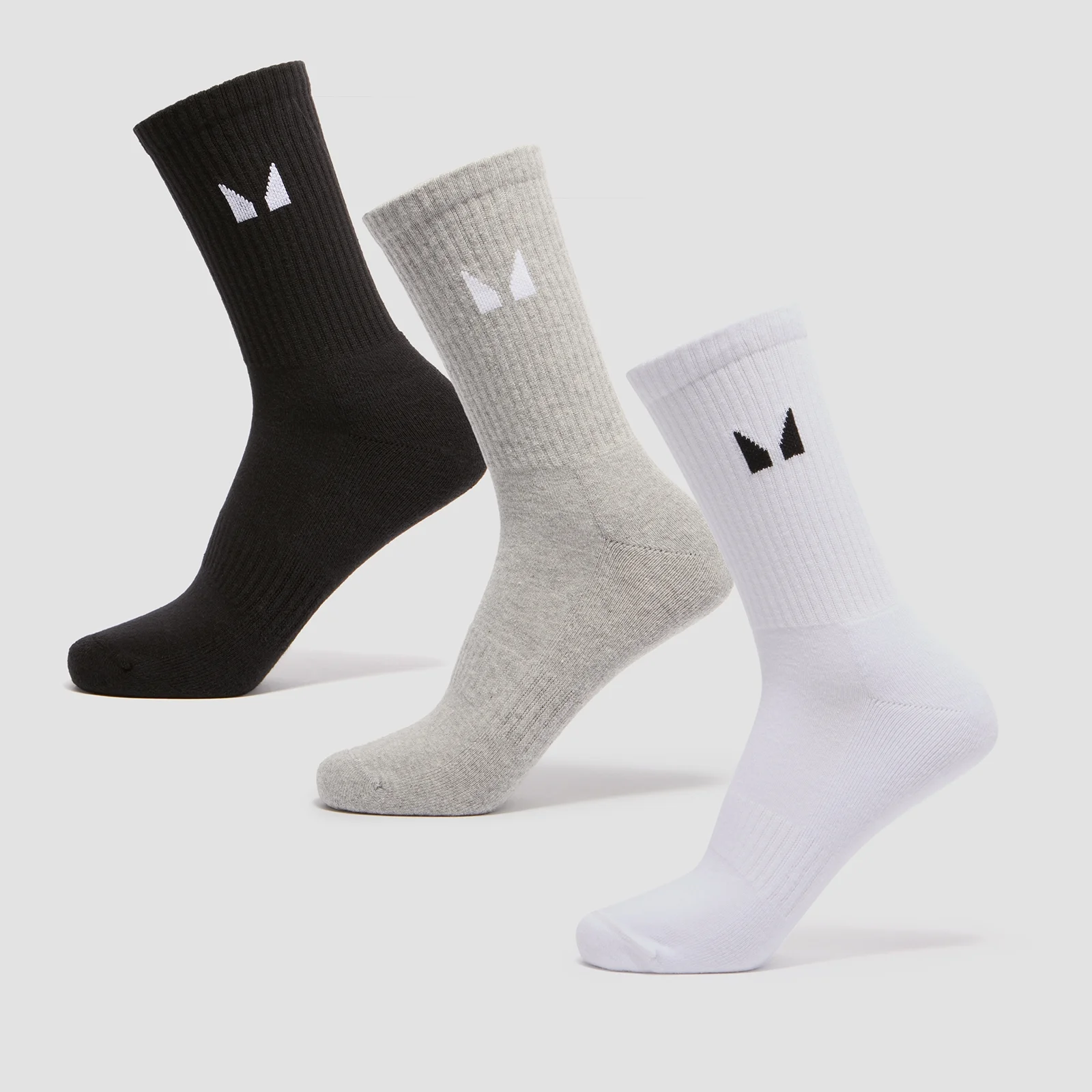 MP Unisex crewsockken (verpakking met drie stuks) - Wit / zwart / grijs gemêleerd - UK 6-8 Afbeelding 1