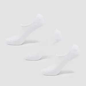 MP Unisex Invisible Socks (3 Pack) - White - Size UK 2-5