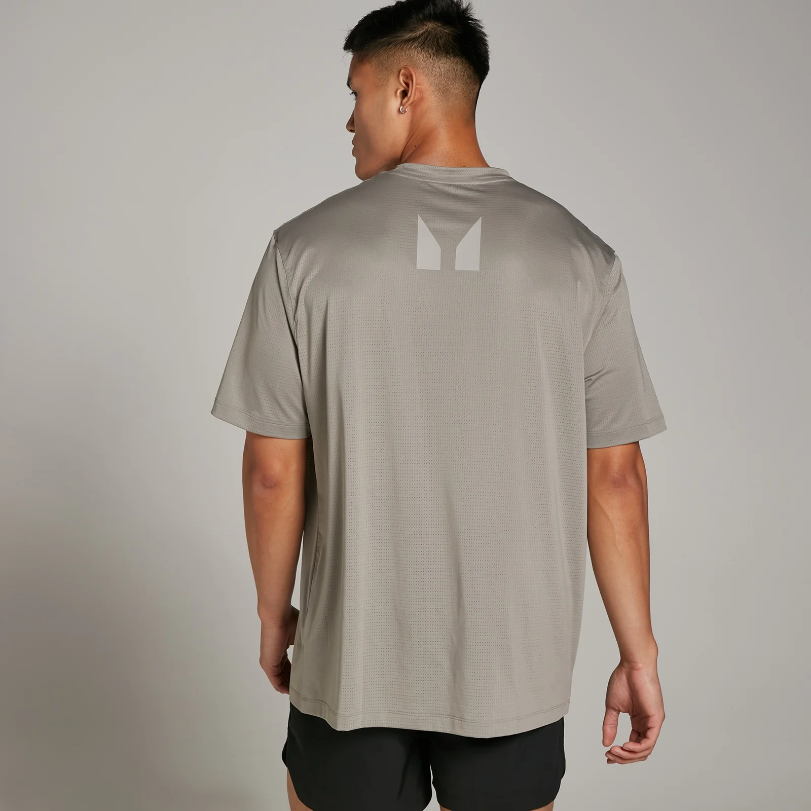 MP Tempo oversized trainingshirt van mesh voor heren - Kleigrijs - XS Afbeelding 1