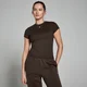 MP Basic T-shirt met nauwsluitende pasvorm en korte mouwen voor dames - Koffiebruin