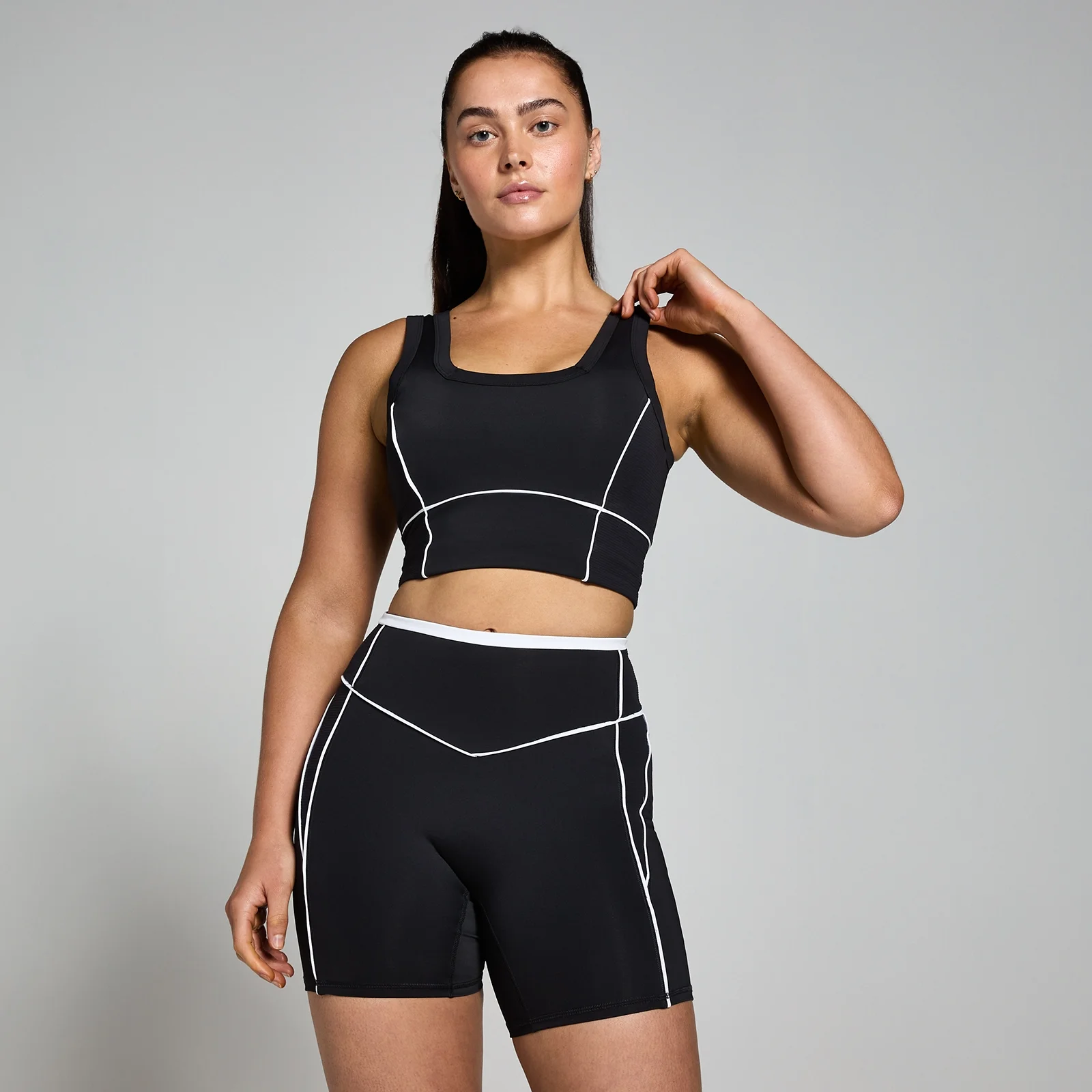 MP Tempo sportbeha met contrasterende textuur - Zwart - XXL Afbeelding 1