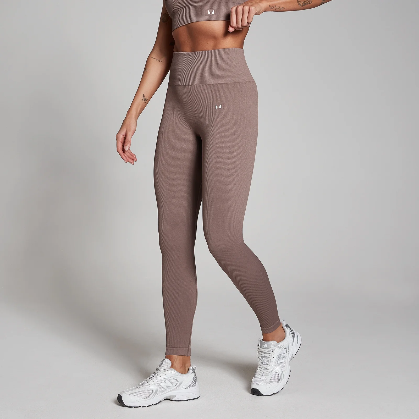 MP Tempo naadloze legging van ribstof voor dames - Hazelnootbruin - XL Afbeelding 1