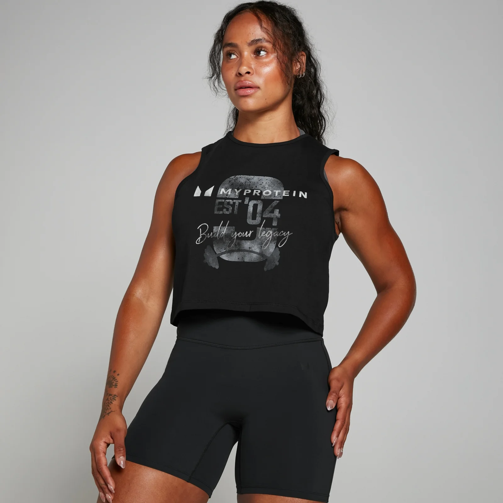 MP Origin Graphic gecropt hemd voor dames Verwassen zwart - XS Afbeelding 1