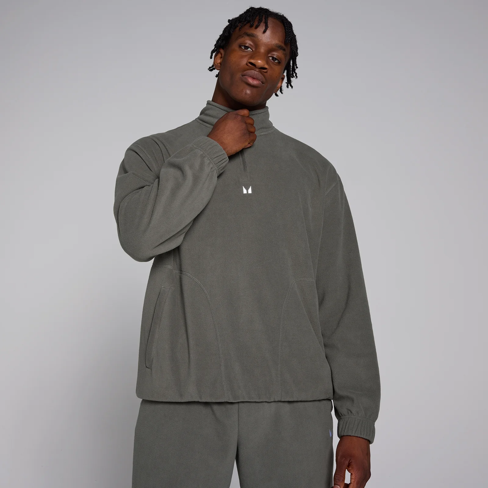 MP fleecevest met kwartrits voor heren - Metaalgrijs - XS Afbeelding 1