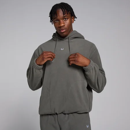 MP hoodie van fleecestof voor heren - Metaalgrijs
