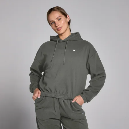MP hoodie van fleecestof voor dames - Metaalgrijs