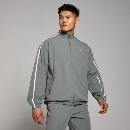 MP Tempo geweven jack met streepdetails voor heren - Steengrijs