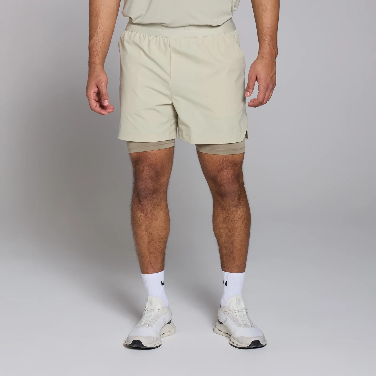 MP Men's Tempo 5" 2-in-1 Shorts - Salt Grey - XS Afbeelding 1