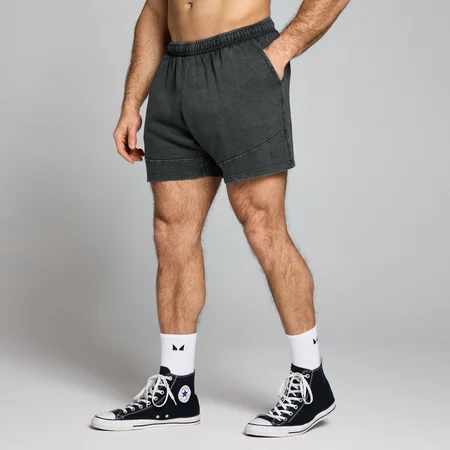 MP Origin verwassen sweatshort met opdruk voor heren - Verwassen zwart