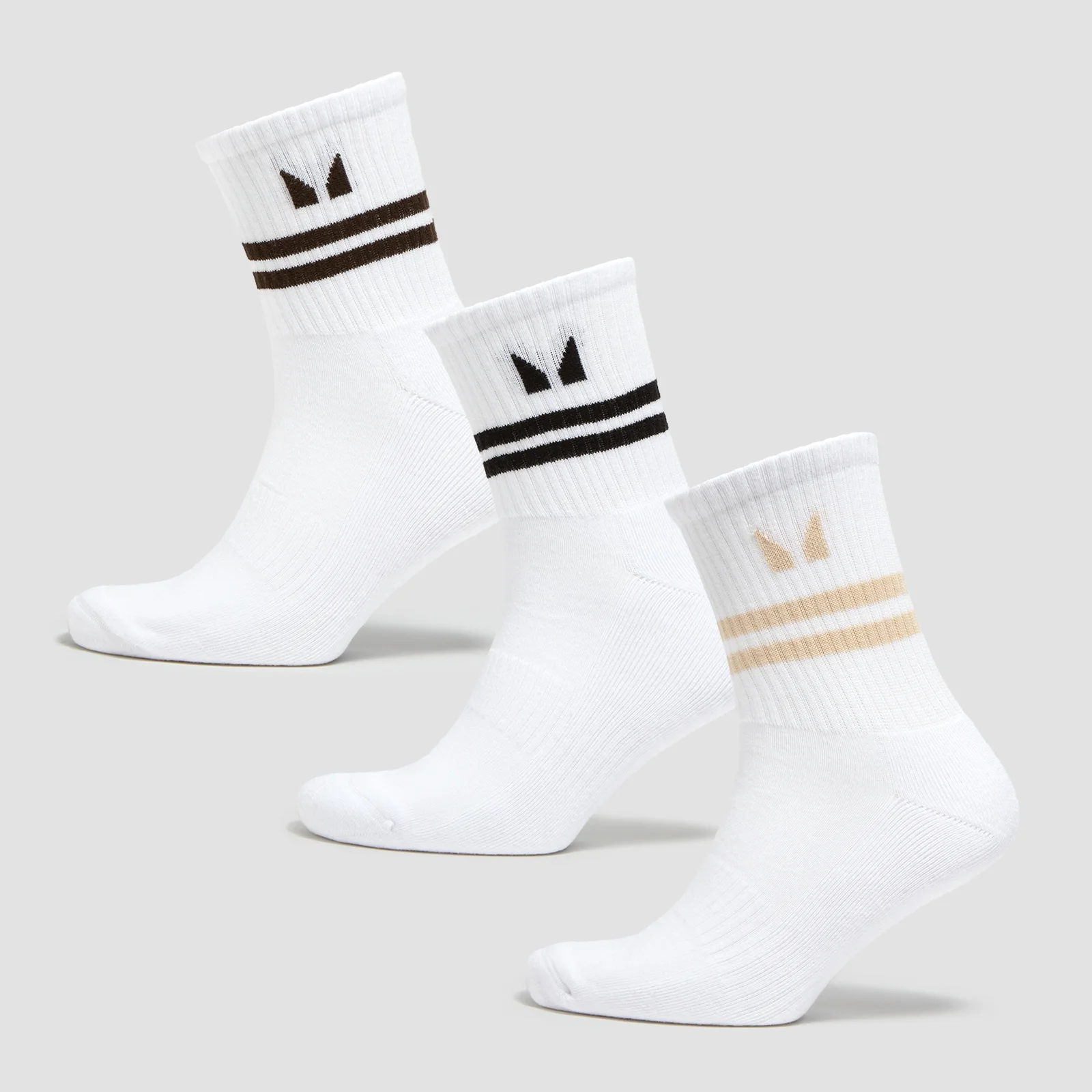 MP Tatiana 3pk Crew Socks - White/Coffee - UK 6-8 Afbeelding 1