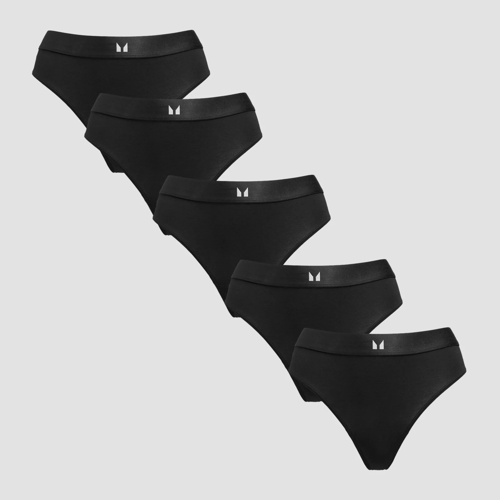 MP Women's Mid Rise Thong (5 Pack) - Black - M Afbeelding 1