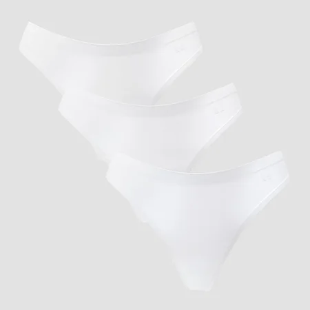 MP naadloze middelhoge string voor dames (verpakking met 3 stuks) - Wit