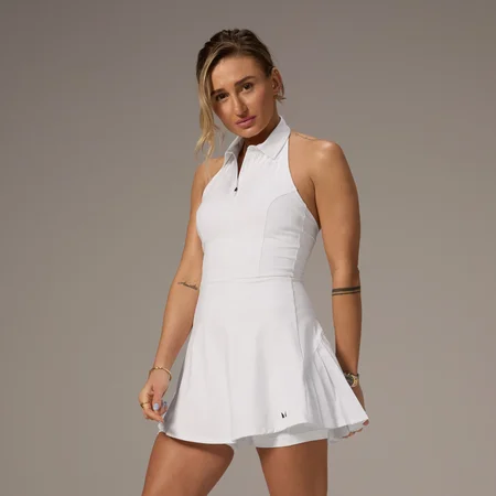 MP X Tatiana tennisjurk met kraag - Wit