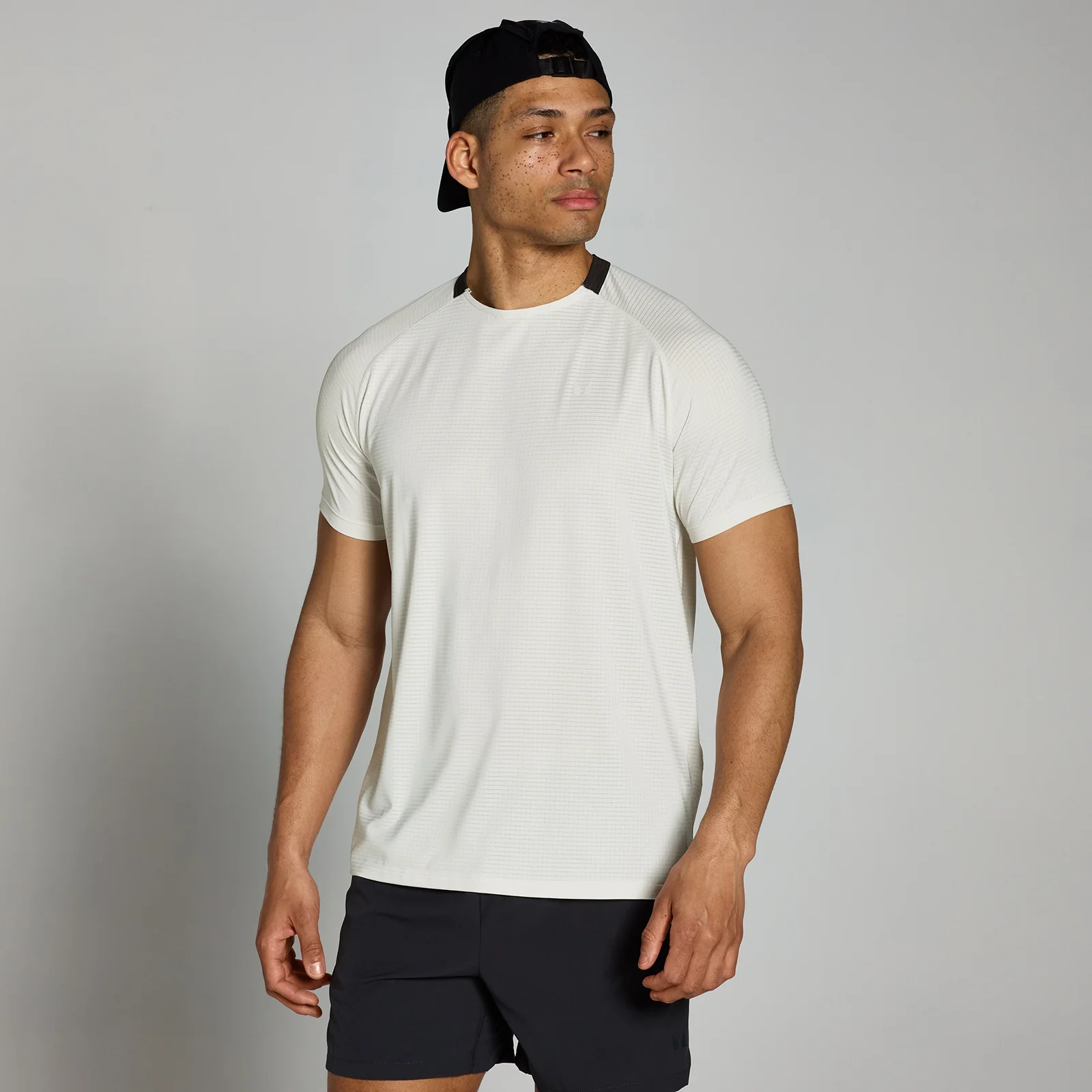 MP Tempo gerasterd trainingsshirt voor heren - Mistgrijs - XS Afbeelding 1