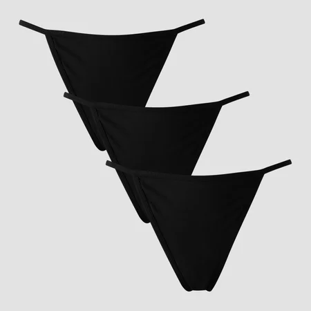 MP middelhoge G-string voor dames (verpakking met 3 stuks) - Zwart