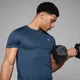 MP Active gerasterd trainingsshirt voor heren - Donkerblauw