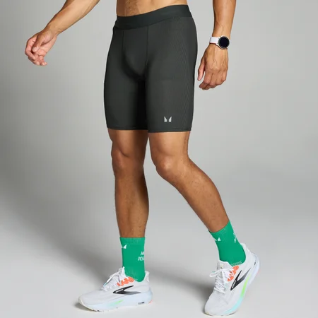 MP Velocity contrasterend basislaag short van ribstof - Zwart