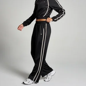 MP joggingbroek met rechte pijpen van tricotstof voor dames - Zwart / Wit - Size M