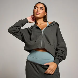 MP Tempo gecropte hoodie met rits voor dames - Nachtgrijs - Size M