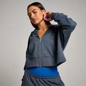 MP Tempo gecropte hoodie met rits voor dames - Middernachtzwart - Size XS