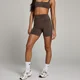 MP Studio gevouwen short voor dames - Chocoladebruin
