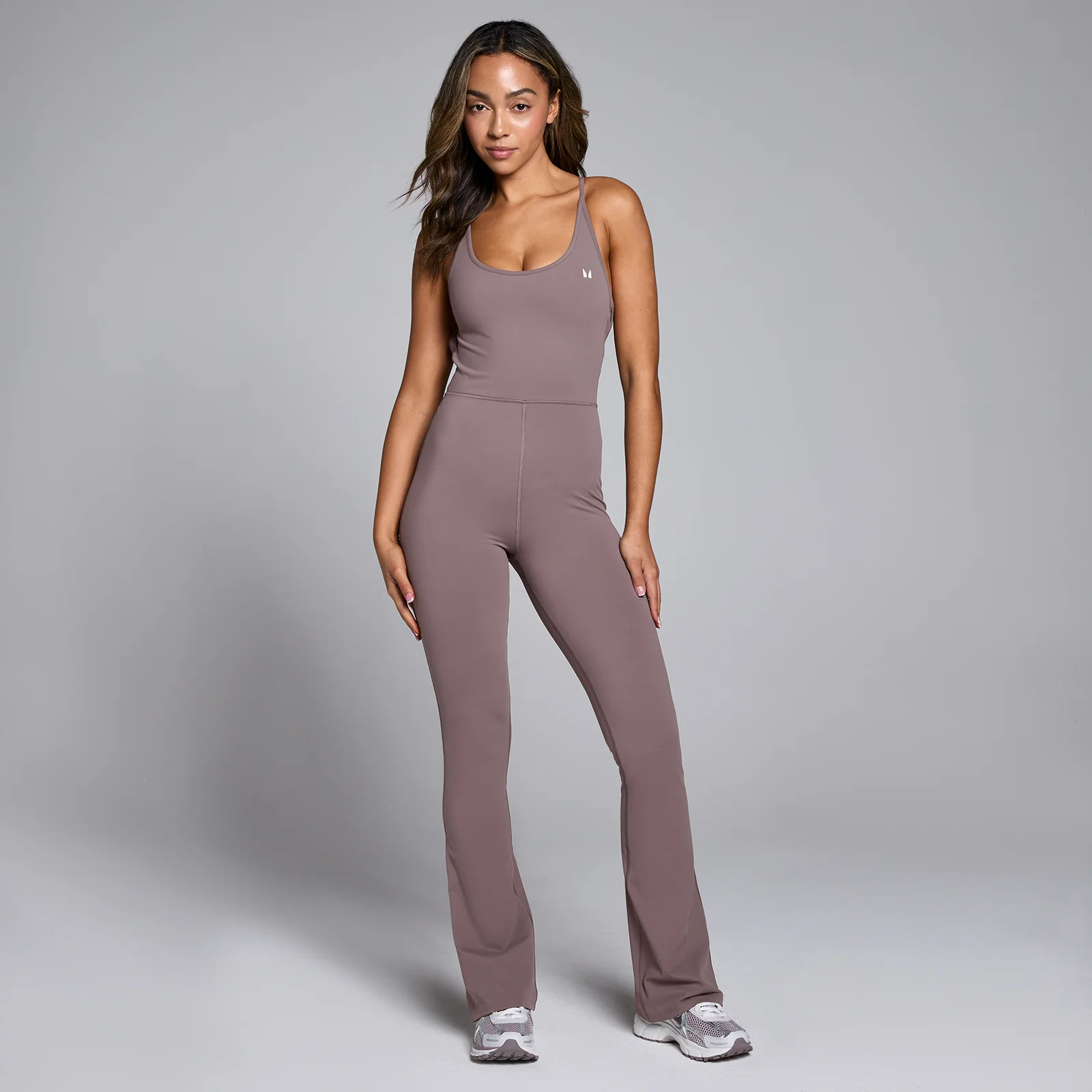 MP Tempo alles-in-één jumpsuit met uitlopende broekspijpen voor dames - Mokka - XS Afbeelding 1