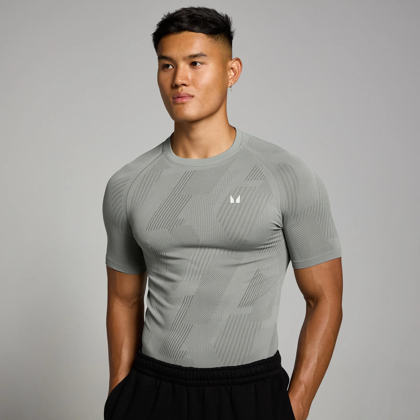 MP Tempo naadloos T-shirt met opdruk van pilaar voor heren - Stormgrijs - XS Afbeelding 1