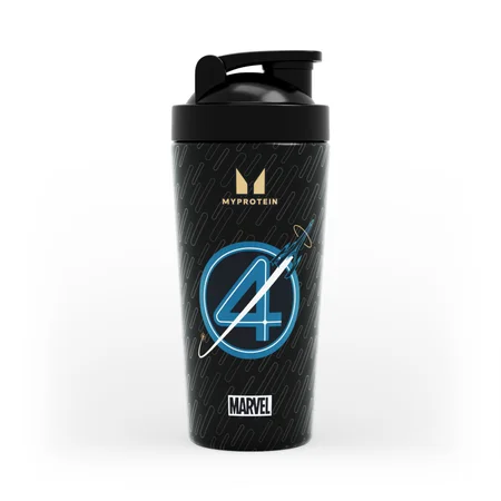 Myprotein Fantastic Four metalen shaker - Zwart