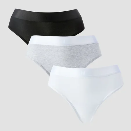 MP middelhoge string voor dames (5 Pack) - Wit / Zwart / Gemêleerd grijs