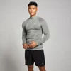MP Tempo naadloos shirt met kwartrits en opdruk van pilaar voor heren - Stormgrijs