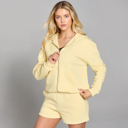 MP Basics hoodie met rits voor dames - Citroengeel