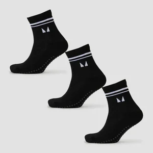 MP pilatessokken (verpakking met drie stuks) - Zwart - Size UK 2-5