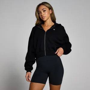 MP Basics gecropte hoodie met rits voor dames - Zwart - Size XS