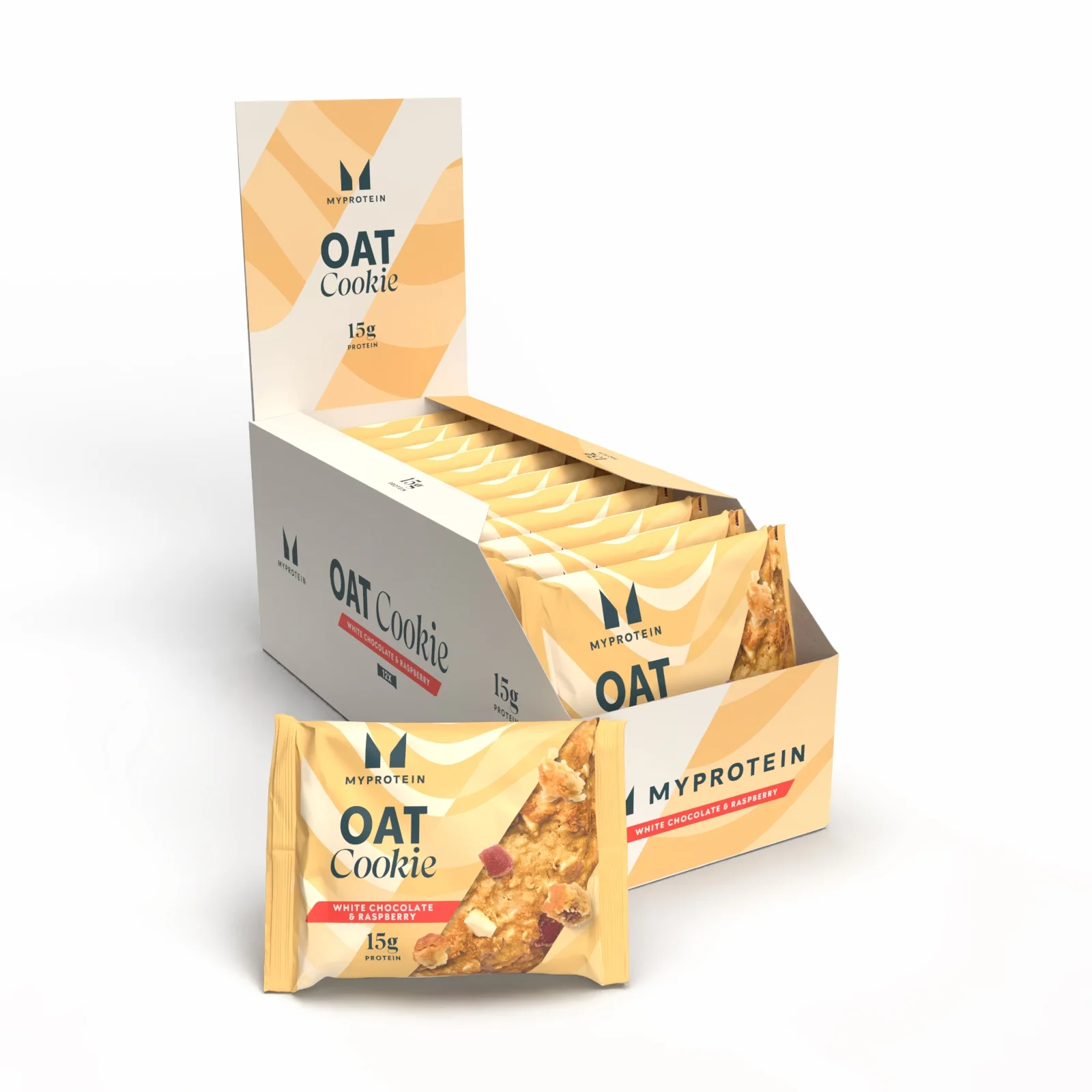 Baked Protein Cookie - 12 x 65g - White Chocolate and Raspberry (Oat) Afbeelding 1