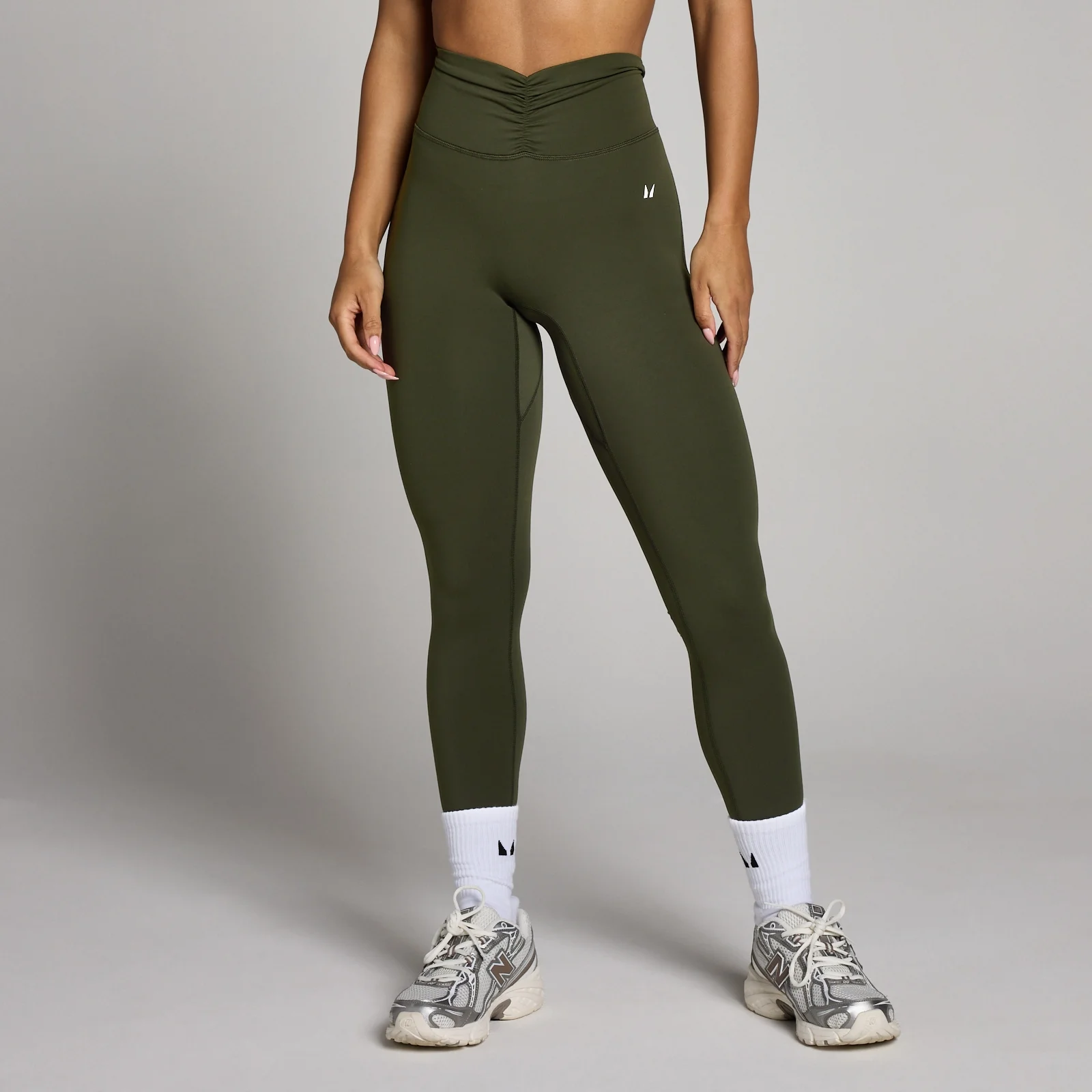 MP Dames Tempo Dipped Waist Legging - Bosgroen - S Afbeelding 1