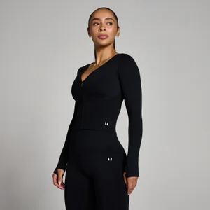 MP Dames Tempo Naadloze Cropped Jas - Zwart - Size XS