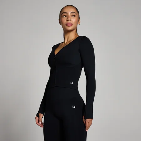MP Dames Tempo Naadloze Cropped Jas - Zwart