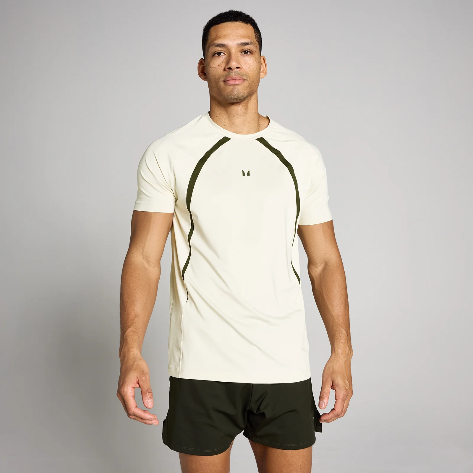 MP Heren Tempo Panel T-Shirt - Beige - XS Afbeelding 1