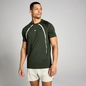 MP Heren Tempo Panel T-Shirt - Bosgroen - Size XXXL
